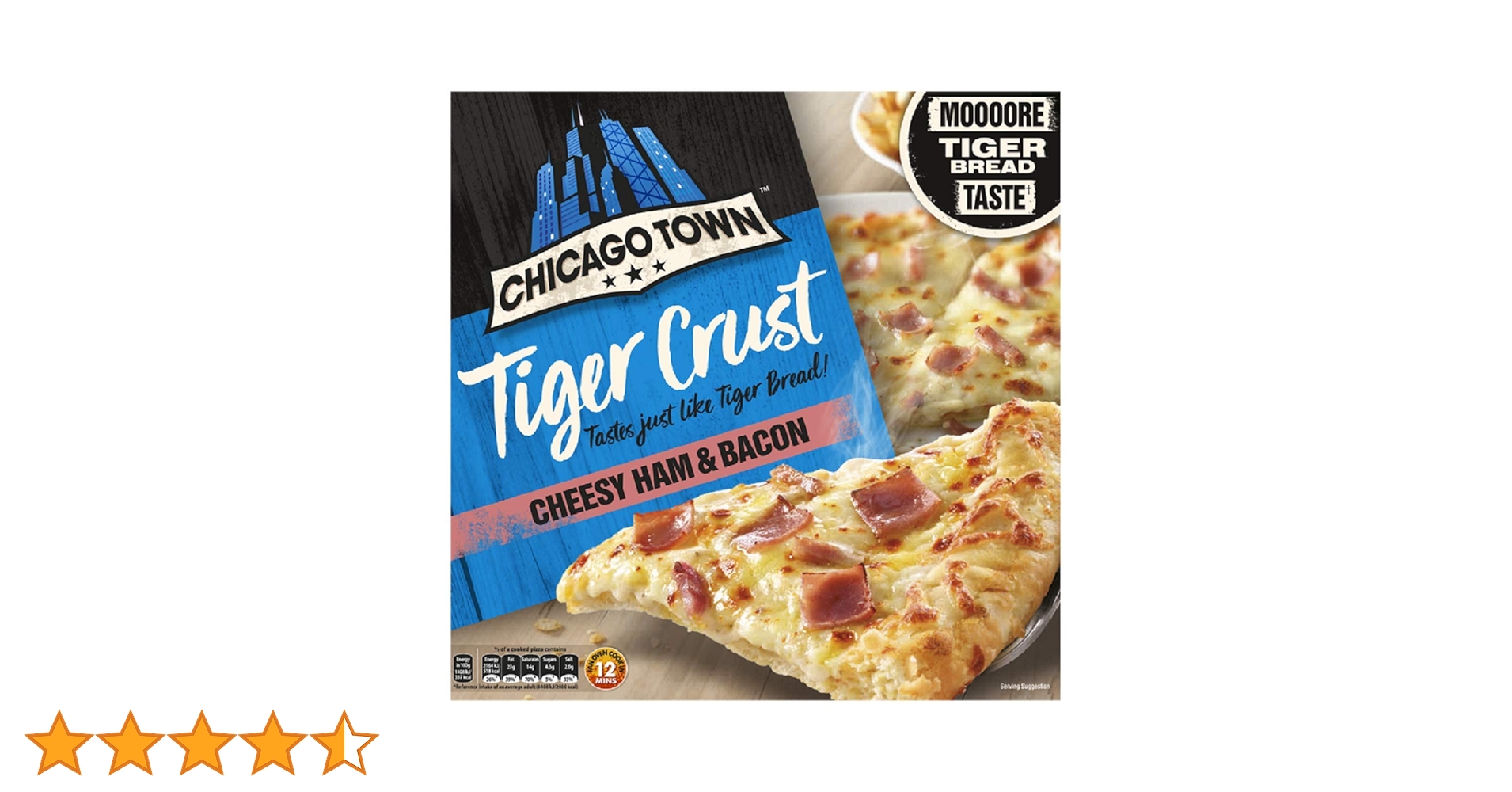Chicago Town Tiger Crust Cheesy Ham & Bacon Pizza, 355g